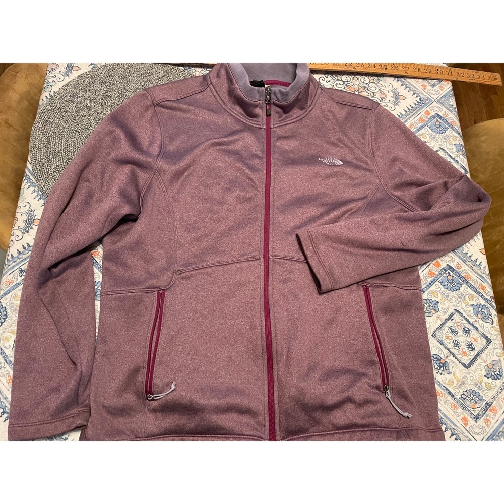 The North Face Womens XXL Purple Full Zip Fleece Jacket Heathered Softshell
